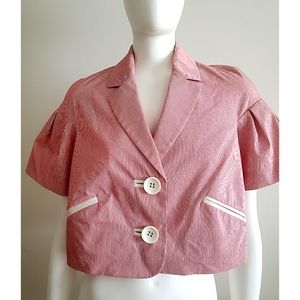 Moschino Red & White Crop Blazer